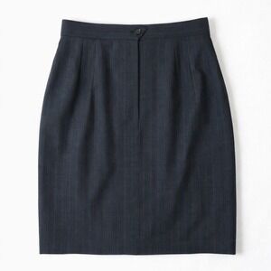 Youngor Vintage Wool Blend Pinstripe Skirt XS US 0 2 Tailored Pencil Skirt 90s